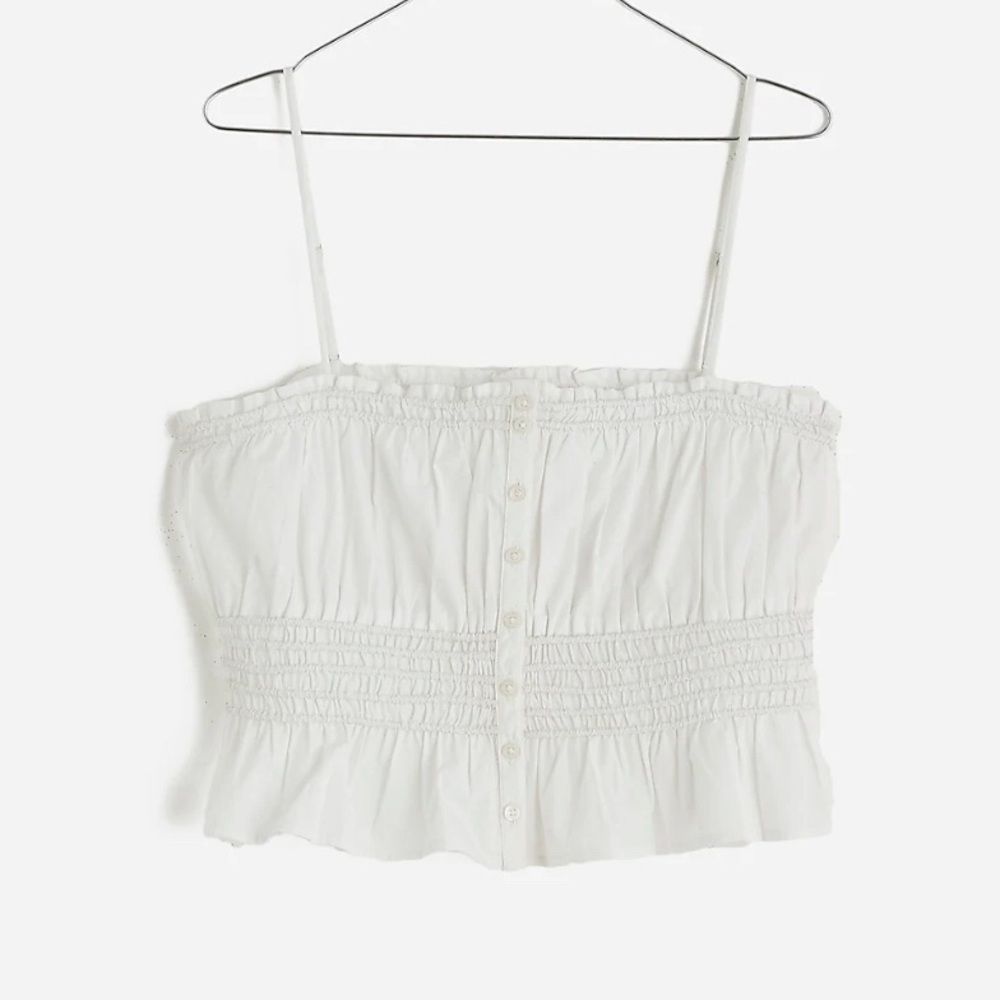 Madewell NWT Smocked Button-Front Top in Poplin S… - image 7